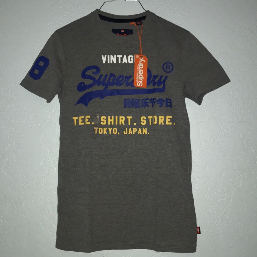 Gray Superdry Graphic T-Shirt.